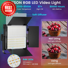 2pk Rgb Photography Lighting Kit 50w Bi-color Led Studio Lights 2300k-8500k Us