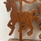 Nursery Art Carousel Wood Cut 6  X 5 5  Organic Boho Handmade Horses   Hearts