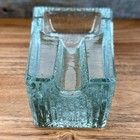 Glass Cigar Holder Vtg Mcm Heavy Pipe Mid Century Clear Textured Ash Tray