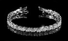 10 Ct Trillion Cut Lab Created Diamond Tennis Bracelet 14k White Gold Plated