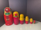Vtg Russian Matryoshka Nesting Dolls Set Of 6 Wooden Hand Painted Tallest Is 9   