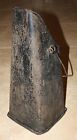 Vintage  Antique 19  Metal Coal Scuttle Bucket Distressed With Wooden Handle