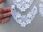 Vintage Lace Applique Trim Sewing Crafts Wedding Lot 4 Floral  v  5 5 x 5  White