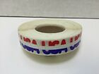 Roll Of 1000 Usa Tanning Stickers  Not Perforated  Red White And Blue