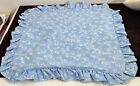 Pair Of Laura Ashley Light Blue Floral Ruffled Euro Pillow Shams  Zz360