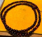 Vintage Horn Bead Necklace      Hand-knotted Cherry Red Strand  Republic China Era