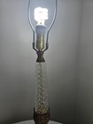 32  Vintage Hollywood Regency Brass   Cut Crystal Table Lamp No Finial 