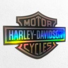 Harley-davidson Black Holographic Decal     Waterproof Vinyl Sticker 4x3 5 In