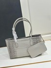 Women s White Crocodile Pattern Tote Bag With Detachable Pouch  Shoulder Handbag