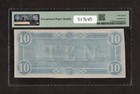1864  10 T-68 Confederate States Of America Note - Pmg 63 Epq