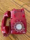 Vintage Red Bell System Rotary Dial Telephone