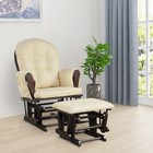 Baby Nursery Relax Rocker Rocking Chair Glider   Ottoman Set W  Cushion Beige