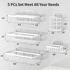 5 Pack Shower Caddy Organizer Rack Shelf For Inside Shower  Self Adhesive Wall S