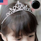 Kids Girls Crown Headband Tiara Princess Rhinestones Wedding Prom Crystals Child
