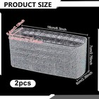 2 Pcs Bling Makeup Brush Holder Organizer  6 3x2 4x2 8 Inch 3-section Silver