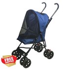 Pet Gear Travel Lite Plus Stroller Navy 15lb Cats Dogs Easy Fold Compact