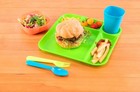 Plastic Dinnerware Set Of 4-24 Piece Blue  Orange  Purple  Green 