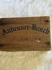 Vtg Miniature 4  X 2 7  Anheuser Busch Beer Crate Advertising Wooden Box