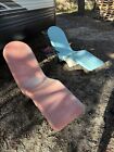 Mcm Aqua Pink Le Barron Fibrella Lounge Chairs Atomic Vintage Furniture 1960 s