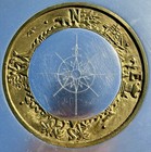 Kensington Mcm 1936 Aluminum   Brass Compass 15 Inch Round Platter Tray Plate