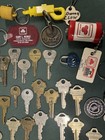 Vintage Lot Of Keys Steel Brass Barrel Key Ring Padlock Lock Key