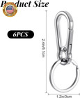 6pcs Metal Keyring Keychain  4 Colors Key Ring Chain Clip Holder Organizer For W