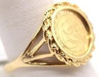 Gorgeous Panda Bear Coin Beauty Ring 14k Yellow Gold Plated 925 Sterling Silver