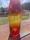 1950 s Blenko Joel Myers Amberina Tangerine 9 5  Tall Pinched Swung Bud Vase Exc