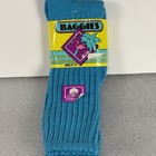 Vintage Baggies Slouch Socks Turquoise Blue Cotton Blend Knit Usa Sz 9-11