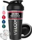 24oz Black Stainless Steel Shaker Bottle With Whisk - Dishwasher Safe