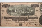 Confederate States Of America Ten Dollar Civil War Note Extra Fine   6536 
