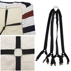 Bed Sheet Suspenders Adjustable Crisscross Fitted Straps Corner Holder Grippers