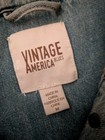Women s Vintage America Blues Jean Jacket   Shirt M Medium Light Wash W Floral