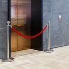 2 Pack Red Velvet Stanchion Rope With Silver Chrome Plated Hooks  5 Feet