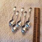 Violet By Whiting Sterling Silver Set 5 Demitasse Spoons 4  Gothic G Monogram