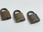 3 Vintage Corbin Brass Heavy Padlocks   2 Keys