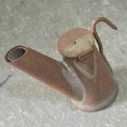 Antique James Cherry Pa Coal Miner   s Oil Spout Lamp Diagonal Double Mark Mining