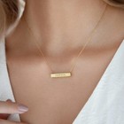 Personalized Bar Gold Custom Name Necklace Engraved Horizontal Pendant Gift