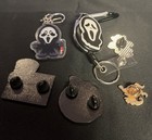 Horror Enamel Pin And Keychain Collection- 6 Total Items- Free Shipping