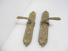 Large Vintage Brass Lever Door Handles Old French Rococo Baroque Gold Gilt