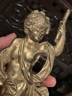 Antique French Ormolu Bronze Furniture Mount Figurative Pediment Decoration Art