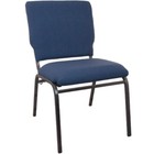 18 5  Wide Multipurpose Navy Fabric Stacking Church Chair With Silver Vein Frame