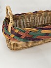 Vintage Multicolor Basket Wicker Colorful Rectangle Boho Cottagecore 