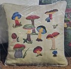 Vintage Paragon Forest Mushrooms Crewel Embroidery Pillow Kit 0433 New Old Stock