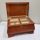 Large Jewelry Box Burl Wood Lift Top Ring Organizer Traditional Keepsake Chest