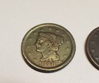 Lot Of 2 Braided Hair Large Cents - 1843   1848