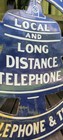 Bell Telephone   Telegraph Vintage Porcelain Sign American   New England Phone