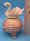 Keren Kopal Pink Faberge Egg With Swan Music Box Bx1316 Austrian Crystals