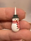 Ooak Dollhouse Miniature 1 12 Scale Pair Of  2  Snowman Candle Holders Artisan