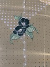 Vintage Floral Sari Fabric- Tan  Green   White 6 Yds 
